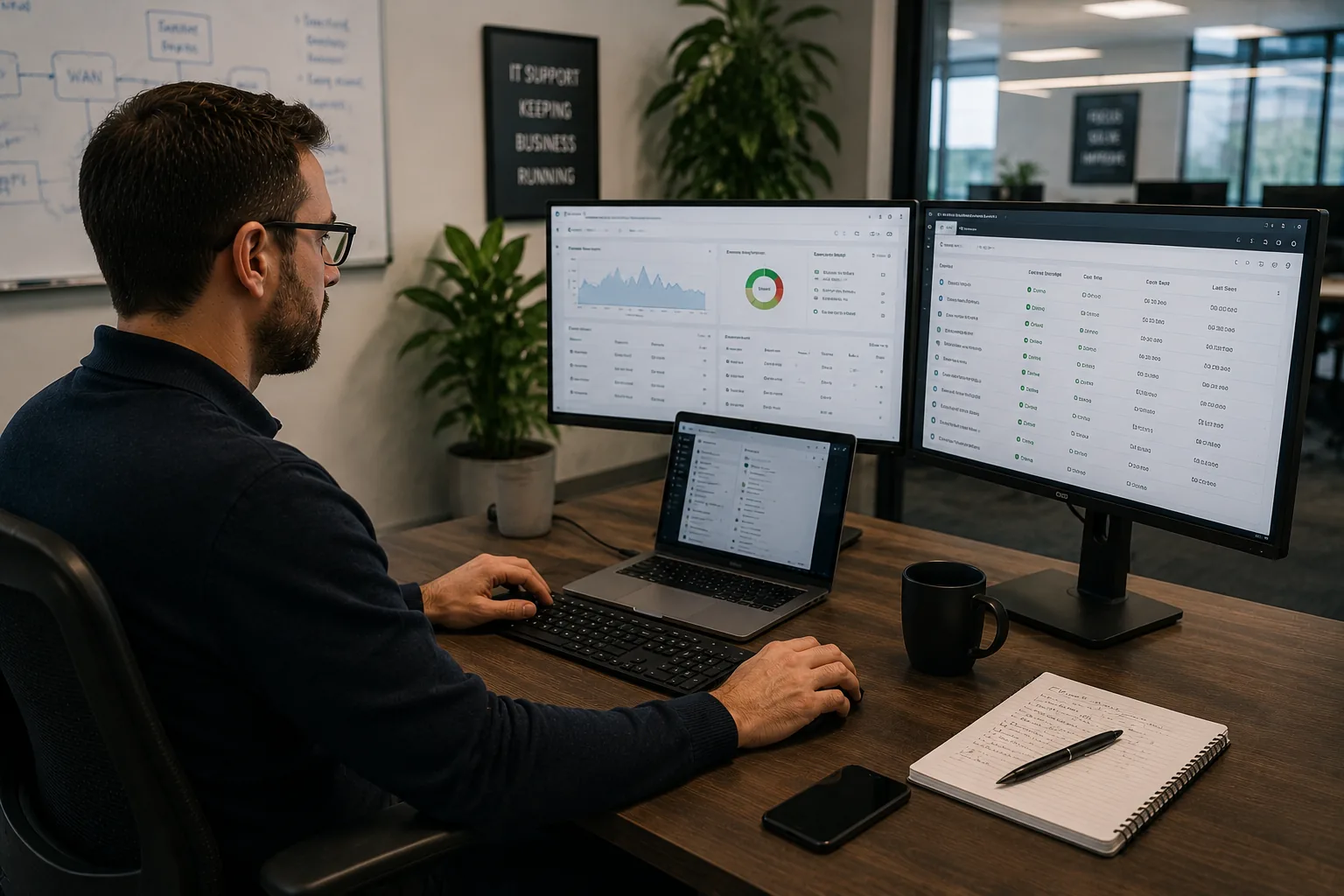 Centralized IT monitoring for multiple business locations